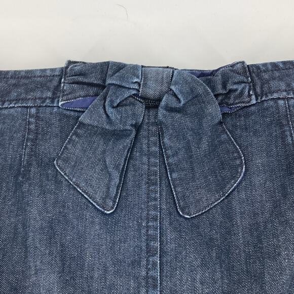 Marc Jacobs Womens Dark Wash Denim Jean Pencil Skirt Knee Length Bow Back Size 4 - Picture 2 of 9